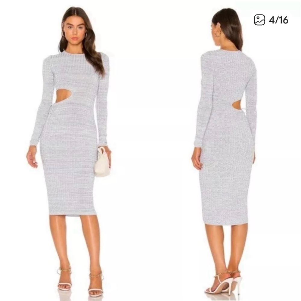 Aya Muse Light Blue Cut out long sleeve dress - Picture 4 of 5